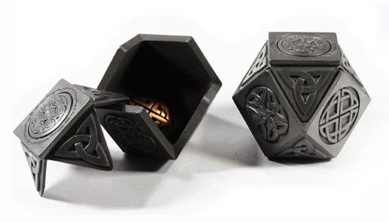 Medium Cube Celtic Treasure box handmade in Scotland