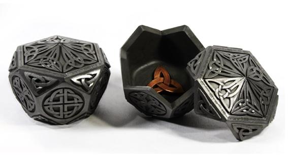 Medium Hexagon Celtic Treasure box handmade in Scotland