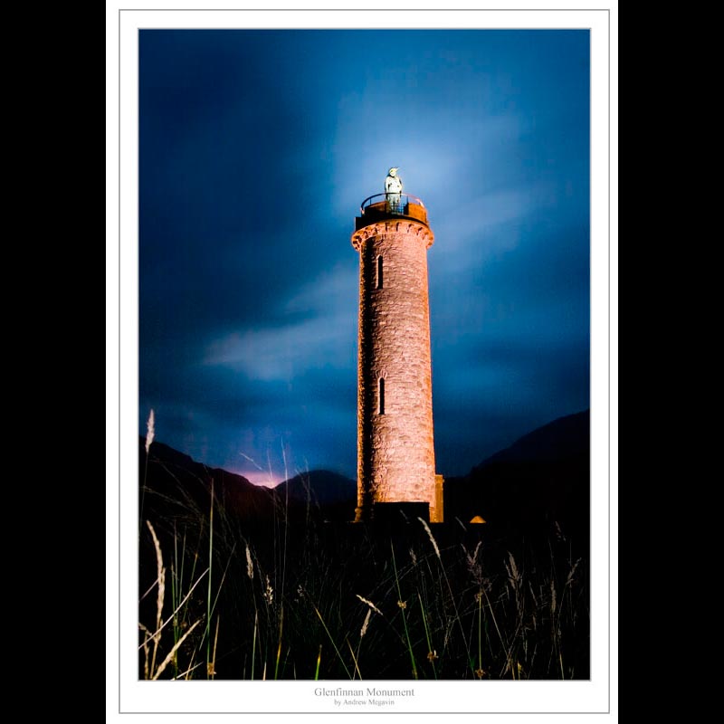 Glenfinann Monument at night